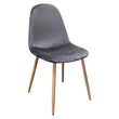 Best Master Mid-Century Velvet Upholstered Dining Side Chair in Gray (Set of 4)