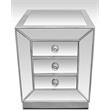 Best Master Furniture Solid Wood and Mirrored Living Room End Table in Silver