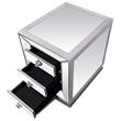 Best Master Furniture Solid Wood and Mirrored Living Room End Table in Silver