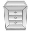 Best Master Furniture Solid Wood and Mirrored Living Room End Table in Silver