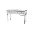 Best Master 3-Drawer Wood and Mirrored Console Table in Silver Brushed
