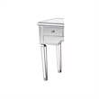Best Master 3-Drawer Wood and Mirrored Console Table in Silver Brushed