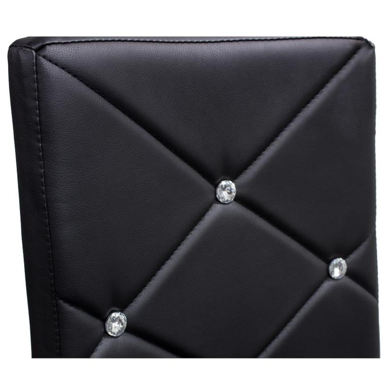 Best Master Faux Leather and Chrome Dining Side Chair in Black (Set of 4)