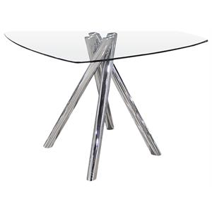 best master contemporary glass dining table in chrome