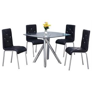 best master contemporary 5-piece dinette set with faux leather chair