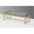 Best Master Stainless Steel and Glass Coffee Table in Clear/Gold Base