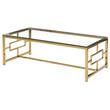 Best Master Stainless Steel and Glass Coffee Table in Clear/Gold Base