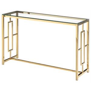 best master stainless steel and glass console table