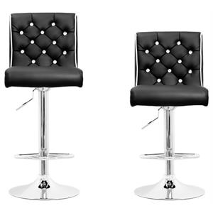 best master swivel bar stool with crystal and tufted look (set of 2)
