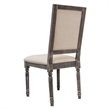 Best Master Solid Wood and Fabric Dining Chair in Rustic Smoked Gray (Set of 2)
