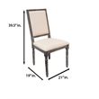 Best Master Solid Wood and Fabric Dining Chair in Rustic Smoked Gray (Set of 2)