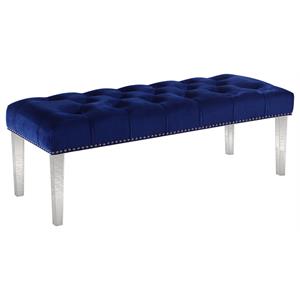 best master suede fabric upholstered bench with acrylic legs