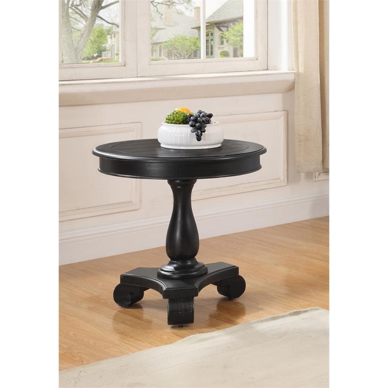 Best Master Transitional Engineered Wood Round End Table in Antique