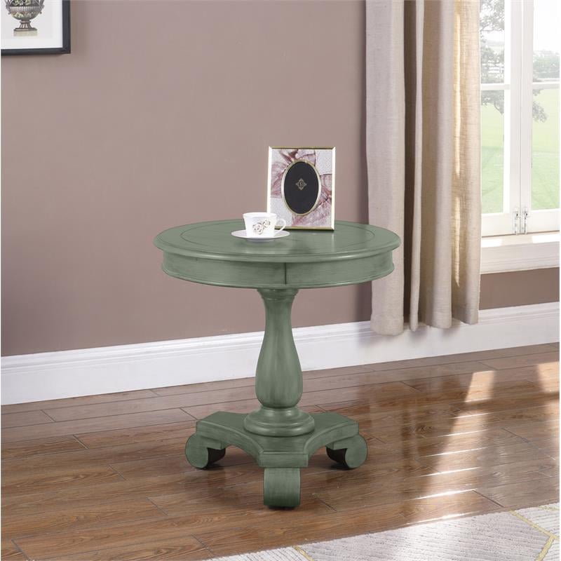 Best Master Transitional Engineered Wood Round End Table in Antique