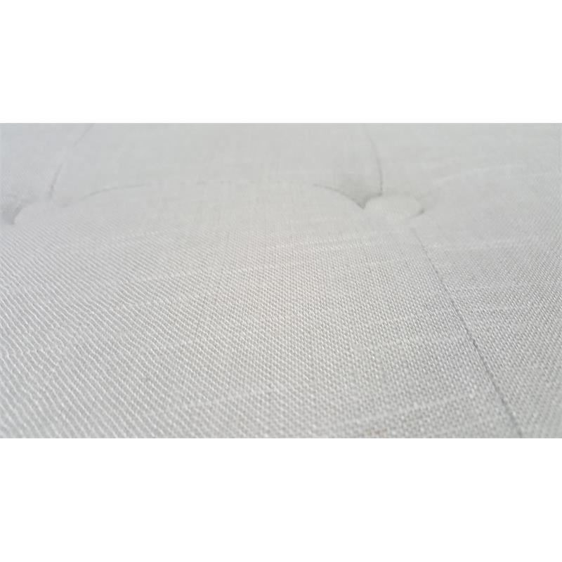 Best Master Fabric Upholstered Square Accent Bench in Neutral Gray/Nail Heads