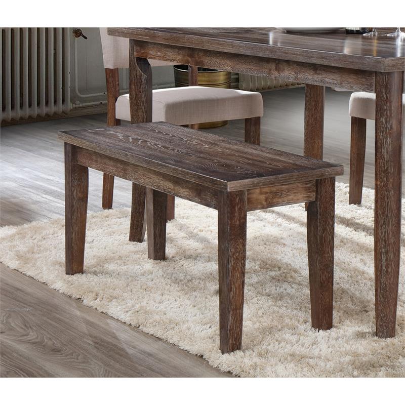 Best Master Transitional Solid Wood Dining Room Bench in Antique