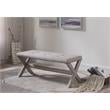 Best Master Fabric Upholstered Rectangle Accent Bench in Neutral Gray/Nail Heads