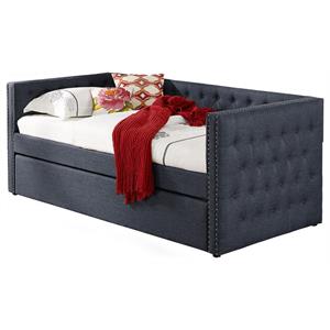 best master tufted fabric with nailhead twin daybed and trundle