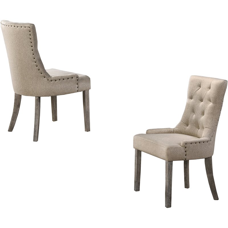 Best Master Furniture Crystal Wood Dining Side Chair in Mocha/Natural