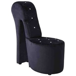 Best Master Furniture Tristram 19&quot Velvet High Heel Shoe Chair in Black