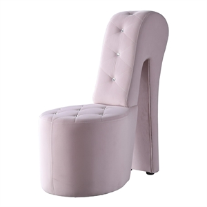 Best Master Furniture Tristram 19&quot Velvet High Heel Shoe Chair in Pink