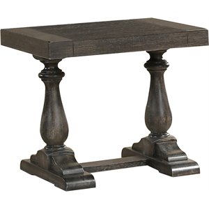 Best Master Furniture Amy 27&quot Transitional Wood End Table in Dove Gray