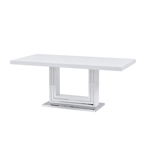 Best Master Furniture Gudmund 71&quot Rectangular Wood Dining Table in White