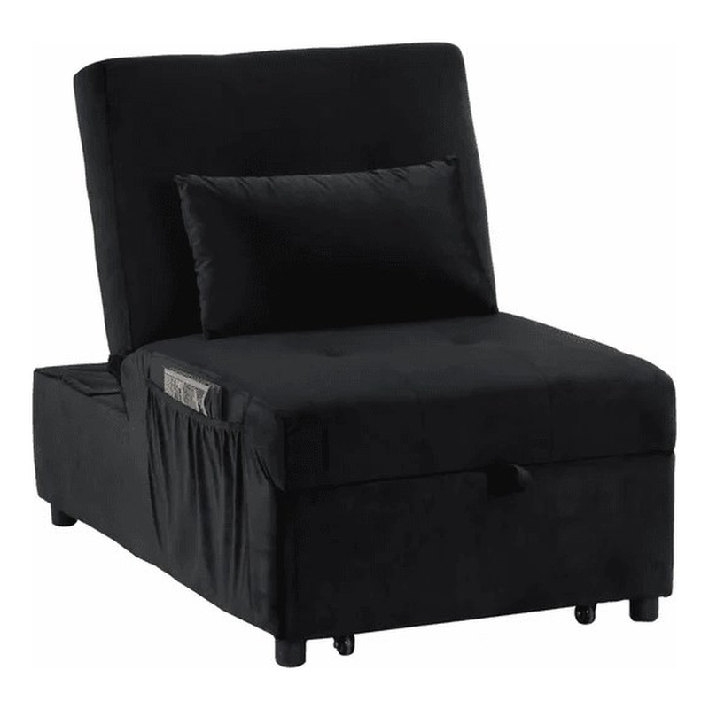 Best Master Furniture Bayani Velvet Adjustable Sleeper Lounge Chaise in