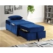 Best Master Furniture Bayani Velvet Adjustable Sleeper Lounge Chaise in Blue