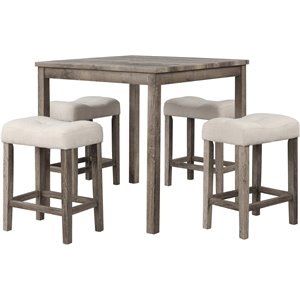best master furniture vitalita 5 piece wooden counter height dining set