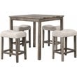 Best Master Furniture Vitalita 5 Piece Wood Counter Height Dining Set in Natural