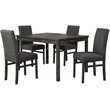 Best Master Furniture Vitalita 5 Piece Rectangular Wood Dinette Set in Charcoal