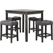 Best Master Furniture Vitalita 5 Piece Wood Counter Height Dining Set in Black