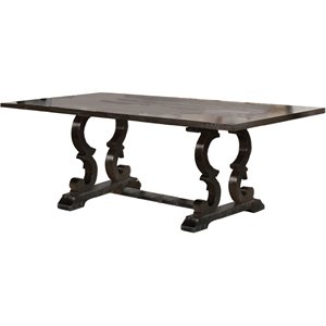 best master furniture traditional solid wood dining table in dark brown