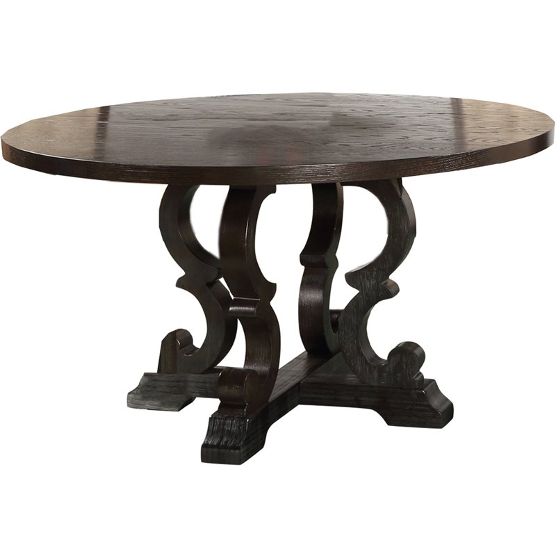 Best Master Furniture 54" Round Traditional Solid Wood Dining Table in