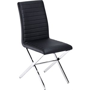 Best Master Furniture Timber Stainless Steel Dining Chair in Black (Set of 2)
