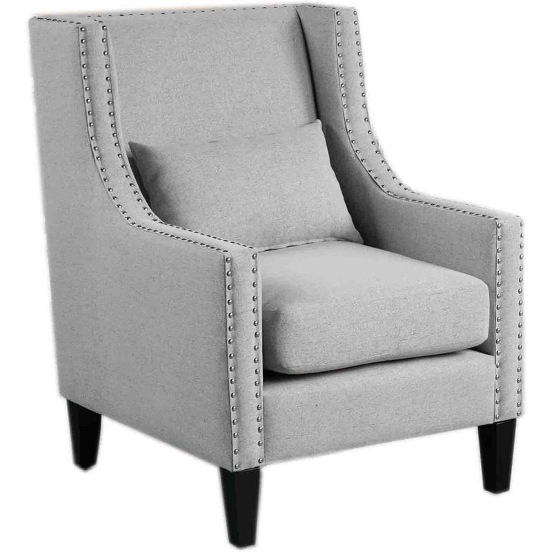 Best Master Furniture Glenn 20" Transitional Fabric Arm Chair in Light