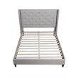Best Master Furniture Valentina Linen Fabric Wingback Platform Full Bed in Gray
