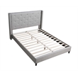 Best Master Furniture Valentina Linen Fabric Wingback Platform Full Bed in Gray