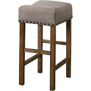 Best Master Furniture Janet 27&quot Wood Counter Stool in Driftwood (Set of 2)
