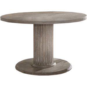 best master furniture jessica transitional wooden pedestal dinette table in gray