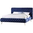 Best Master Furniture Demeter Tufted Fabric Platform Queen Bed in Blue