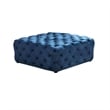 Best Master Furniture Kelly Square Transitional Velvet Fabric Ottoman in Navy
