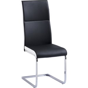 Best Master Furniture Ajay 18&quot Faux Leather Dining Chair in Black (Set of 2)