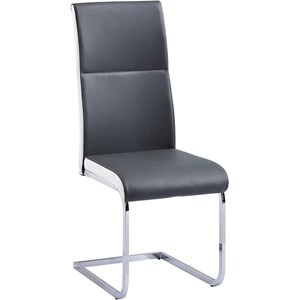 Best Master Furniture Ajay 18&quot Faux Leather Dining Chair in Gray (Set of 2)