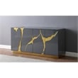 Best Master Furniture Domitianus Wood Sideboard in Gray with Gold Accents