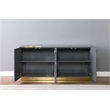 Best Master Furniture Domitianus Wood Sideboard in Gray with Gold Accents