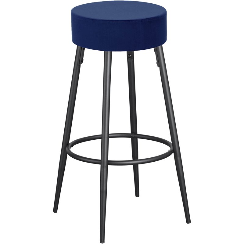 Best Master Furniture Wyoming 30.5" Metal Bar Stool in Blue (Set of 2