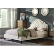 Best Master Furniture Theresa Linen Fabric King Bed with Nailhead Trim in Beige