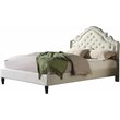 Best Master Furniture Theresa Linen Fabric King Bed with Nailhead Trim in Beige